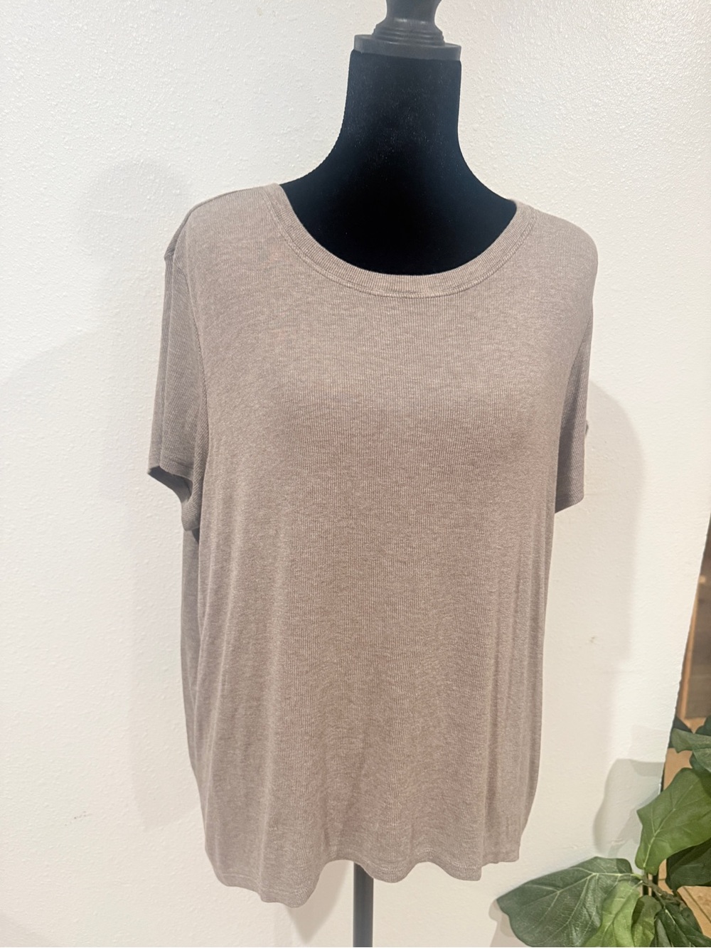 Athleta Relaxed Scoop Neck Women's Top - Taupe